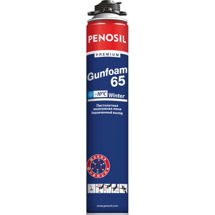 Пена монтажная Penosil Premium GunFoam 65 (зима), 870 мл
